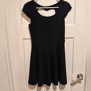 Black min dress with heart back cutout